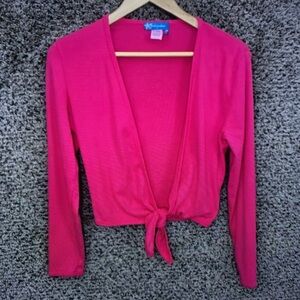 Vibrant Pink Tie-Front Cardigan